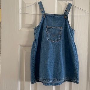 Girls jean dress, 3T center pocket.